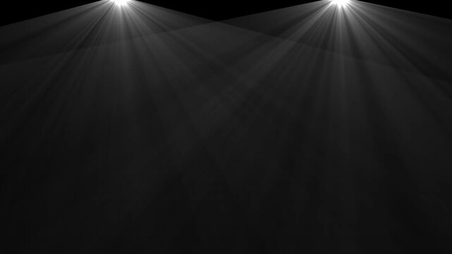White Light Beams Animation &ndash; Dynamic sun rays motion on black background at 23.98fps. Perfect glowing light effect for abstract video design.