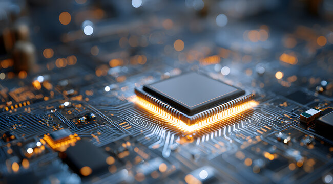 close up of computer chip