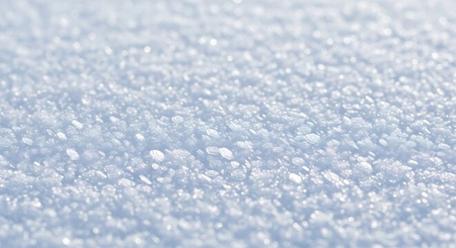 Snow glistens on a cold winter day, creating a sparkling white blanket across the landscape, evoking a sense of peace and tranquility.