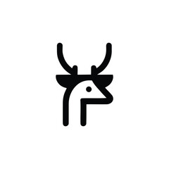 Stylized deer head logotype