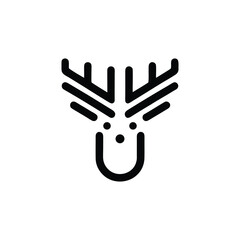 Minimalist reindeer head stylized in outline