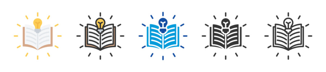 learning icon set multi style various collection