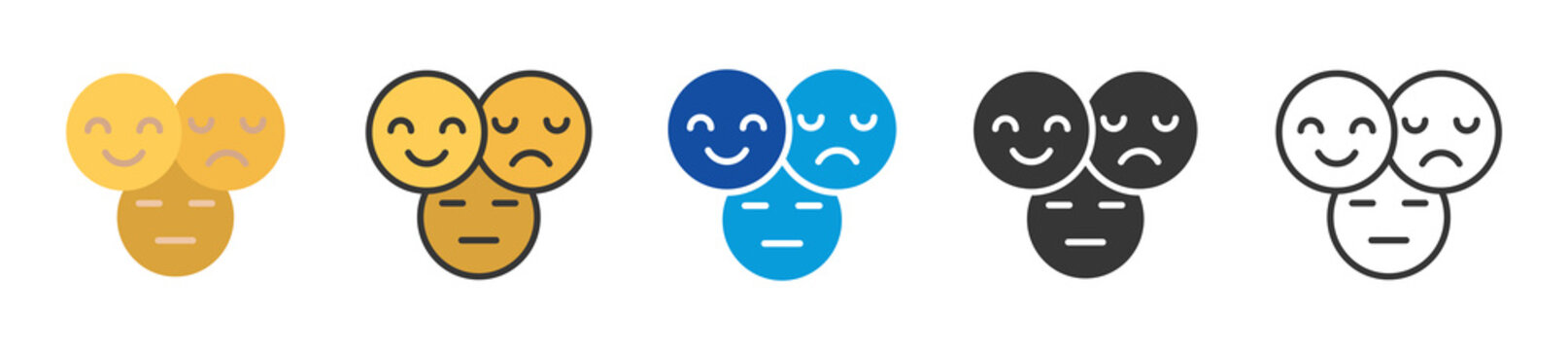 emotion icon set multi style various collection