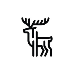 Deer simple line art illustration