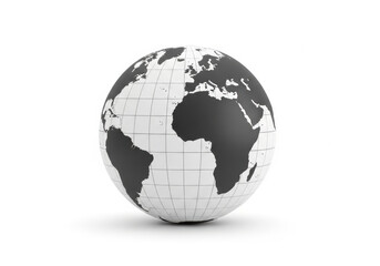 Fototapeta premium Stylized globe with continents and labels isolated on transparent background