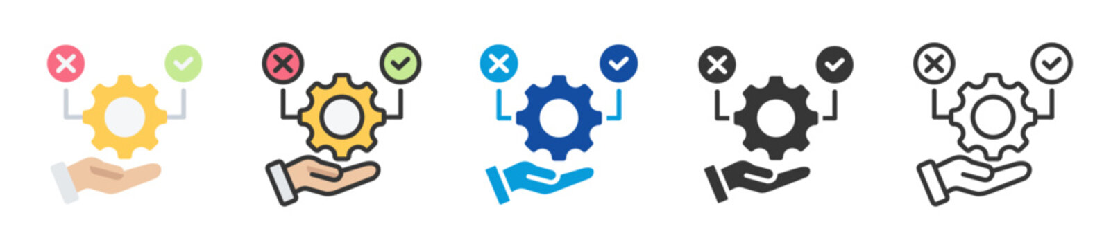 decision making icon set multi style various collection