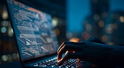 Digital technology, internet network connection, big data, digital marketing IoT internet of things. Man using modern computer surfing internet futuristic innovative technology background - Powered by Adobe