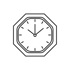 Wall Clock Outline Icon | Timepiece Vector Illustration | Minimal Geometric Clock Design