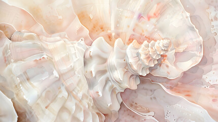 Fototapeta premium close-up watercolor seashell