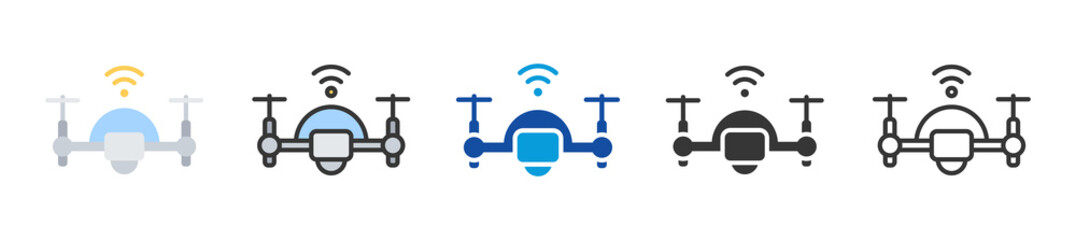 drone icon set multi style various collection