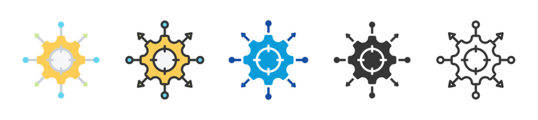 decentralization icon set multi style various collection