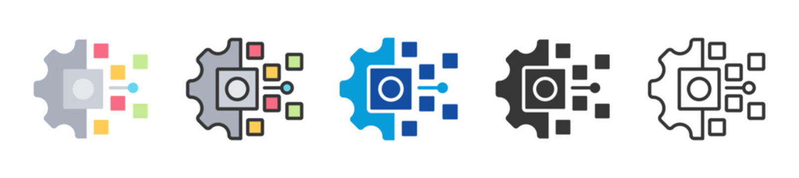 digital transformation icon set multi style various collection