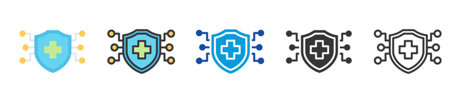 insurtech icon set multi style various collection