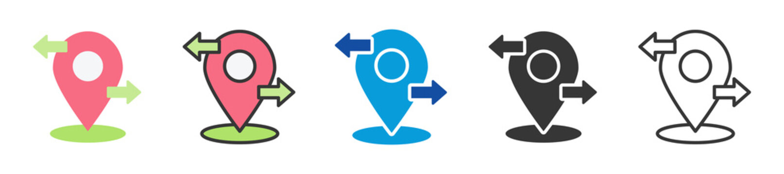 mobility icon set multi style various collection