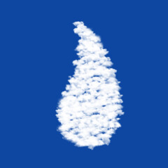 Clouds in the shape of a flame symbol on a transparent background. A symbol consisting of clouds in the center. Illustration on transparent background