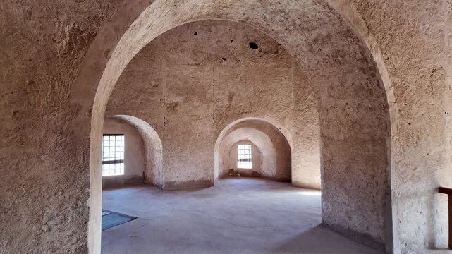 Jabreen Castle is a beautifully restored 17th-century Omani palace known for its painted ceilings and intricate architecture in Oman
