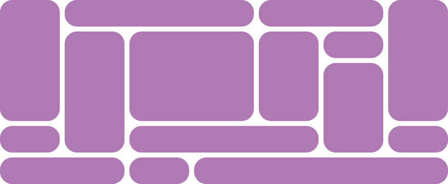 Colorful set of web design vector buttons. Bento grid layout. 