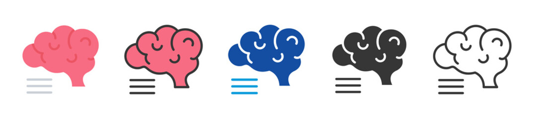 neuroscience icon set multi style various collection