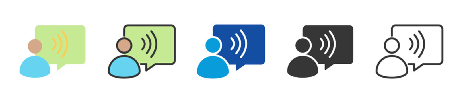 speech pathology icon set multi style various collection