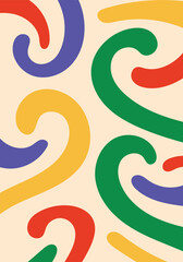 Design wall art line colorful unique abstract