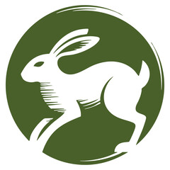 Rabbit vector logo template icon illustration perfect for animal wildlife kids theme pet brand or nature conservation and eco friendly design projects