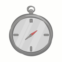 Illustration of a compass, a direction indicator, for camping, traveling, climbing and hiking