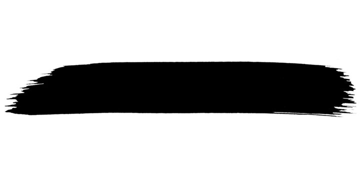 Brush lines Vector black paint brush spots, highlighter lines or felt-tip pen marker. Ink smudge abstract shape stains and smear set with texture - Vector