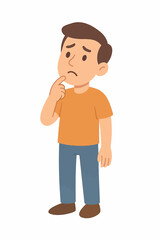 Cartoon Confused Full Body Vector — Puzzled Human Character Transparent