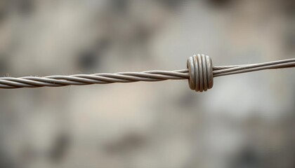 Close-up of a balancing pole on a taut wire against a blurred background,  wire,   wire rope