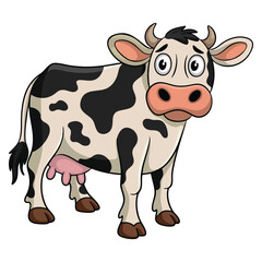 Vector illustration of gray cow with sad face isolated design ideal for cartoon farm animal artwork emotional expression or agricultural themed visuals