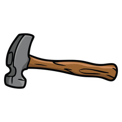 Vector illustration of hammer isolated on white background ideal for DIY tool construction project education or industrial themed creative design artwork
