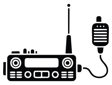 Vector illustration of ham radio amateur radio icon wireless frequency message exchange perfect for communication device and technology themed artwork