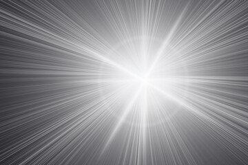 Glowing White Starburst—Light Ray Radiance Overlay on Subtle Gray, White Light Explosion—Bright...