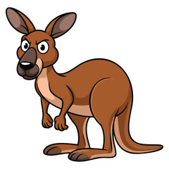 Vector illustration of kangaroo with serious face isolated suitable for wildlife character expression education or nature themed creative design projects