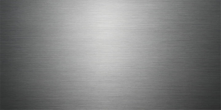 Brushed stainless steel metal texture plate with a shiny silver surface pattern and metallic reflection