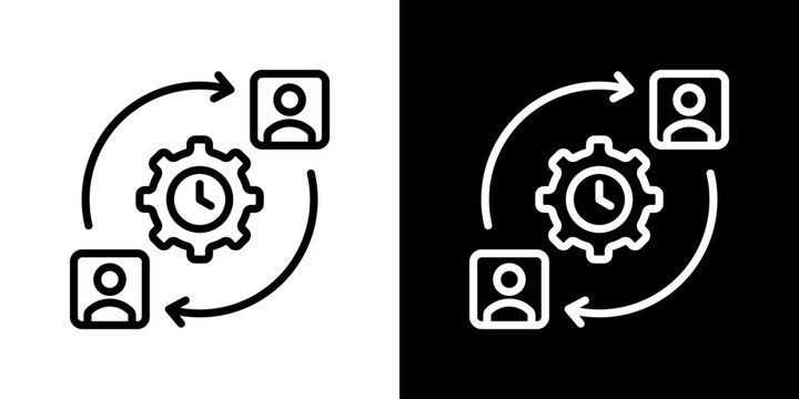 Shift Icon Set. Clean Line Design With Light And Dark Versions For Versatile Use. 