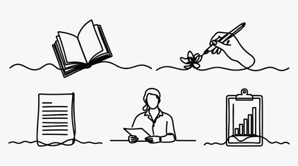 Minimalist line art design elements for business and creative projects vector