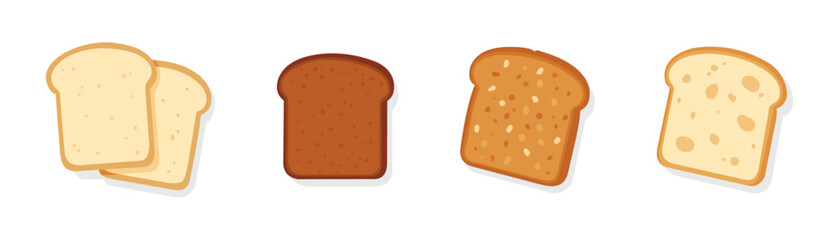 flat illustration of bread bundle collections