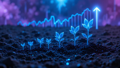 Digital Nurturing and Exponential Business Growth Concept