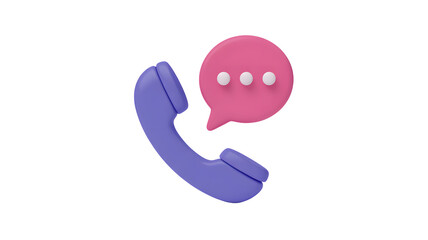 Vintage phone with pink speech bubble for communication and customer support