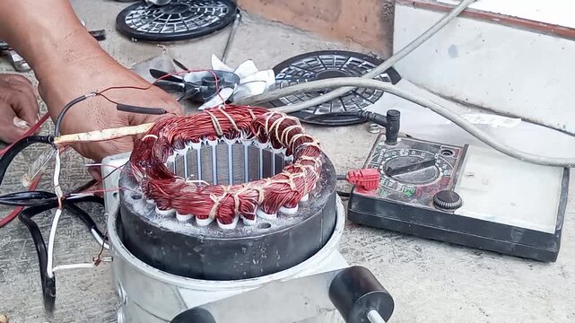 When the copper wire coil is damaged in a dynamo, an Avometer (Ampere, Volt, Ohm meter) is very useful for checking damage to the components so that they can be repaired to save costs.