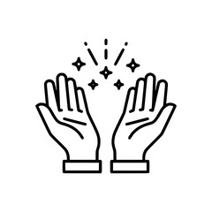 Fototapeta premium Hands Reaching Upward with Sparkling Light.