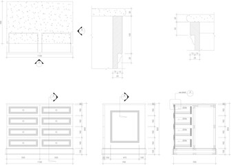 2D Drawing of Center Table for Walk-in Closet – Interior Design and Construction Plan