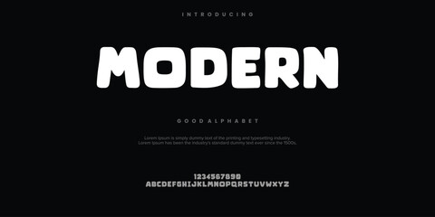 MODERN Abstract Fashion font alphabet. Minimal modern urban fonts for logo, brand etc. Typography typeface uppercase lowercase and number. vector illustration