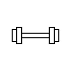 Dumbbell icon crafted in bold vector line style, isolated on a white background. Ideal for gym branding, workout plans, strength training apps, and bodybuilding concepts.