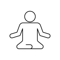 Yoga pose icon designed in clean vector line style, isolated on a white background. Ideal for wellness apps, fitness programs, meditation guides, and healthy lifestyle concepts.