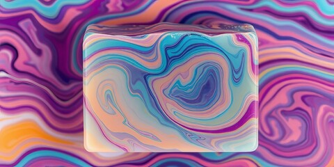 Luxurious handcrafted glycerine soap bar, swirls of color, home spa, natural ingredients