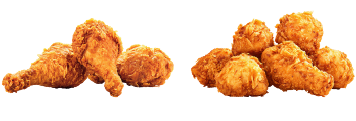 Golden Fried Chicken: A delectable assortment of crispy, golden-fried chicken pieces, meticulously prepared to satisfy taste buds. 