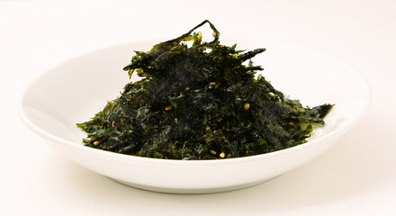 Korean Crispy Seasoned Seaweed Snack in a Bowl