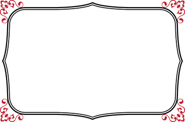 Elegant Vintage Ornate Black and Red Frame Border. 1356